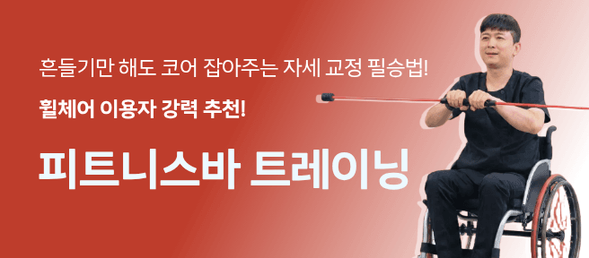 피트니스바 트레이닝. 흔들기만 해도 코어 잡아주는 자세 교정 필승법! 휠체어 이용자 강력 추천!