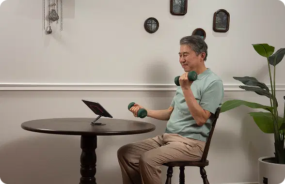 익숙한 우리 집 가구와 소품이
든든한 운동 도구가 됩니다